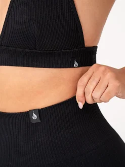 Rib Seamless Halter Sports Bra
