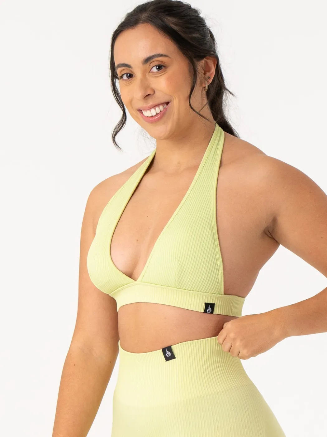 Rib Seamless Halter Sports Bra
