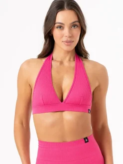 Rib Seamless Halter Sports Bra