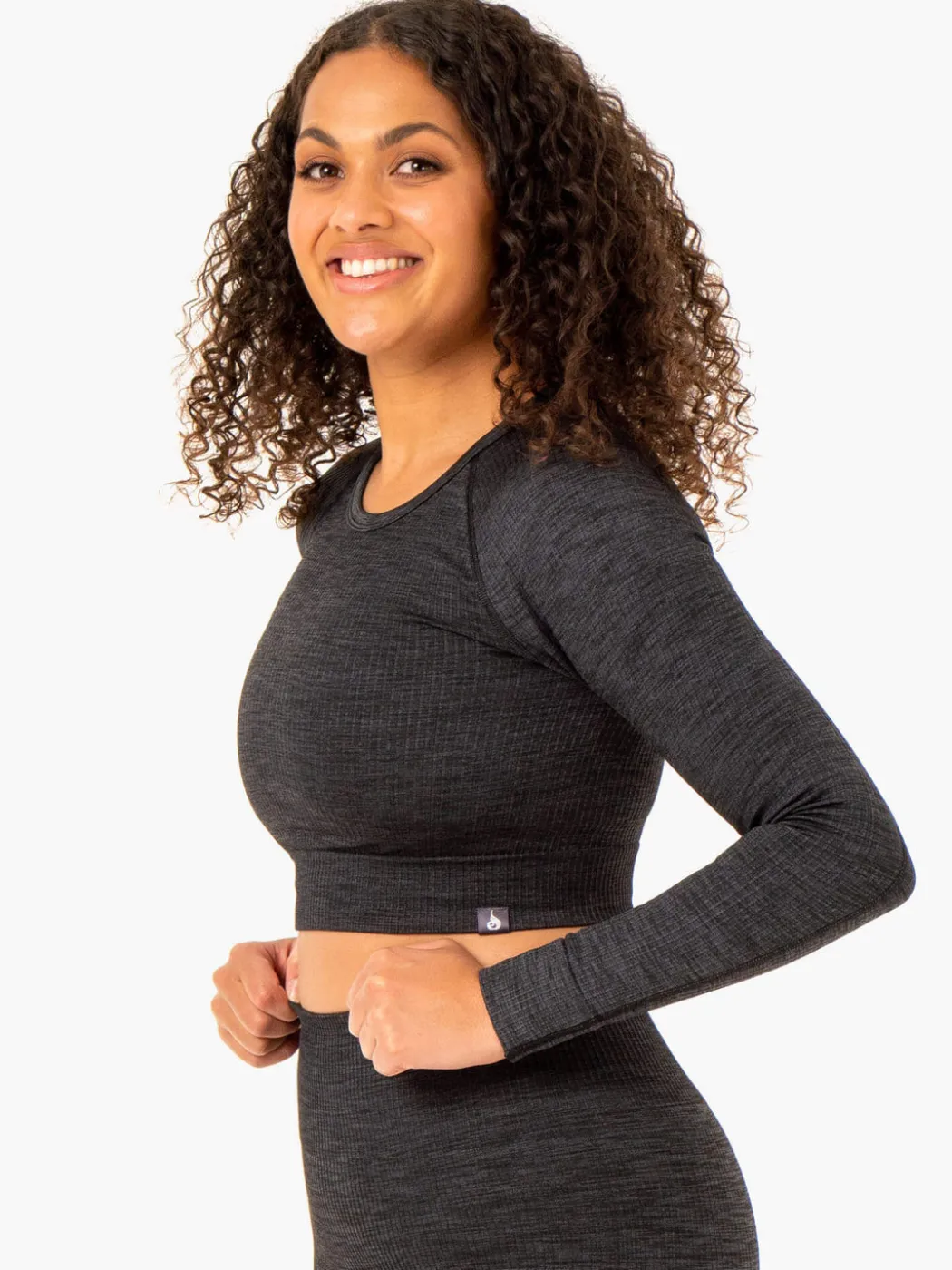 Rib Seamless Long Sleeve Top